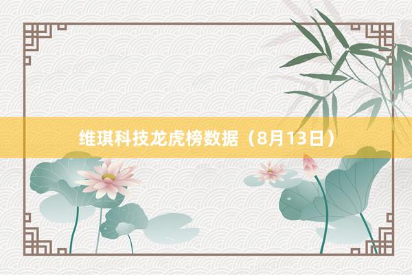 维琪科技龙虎榜数据（8月13日）