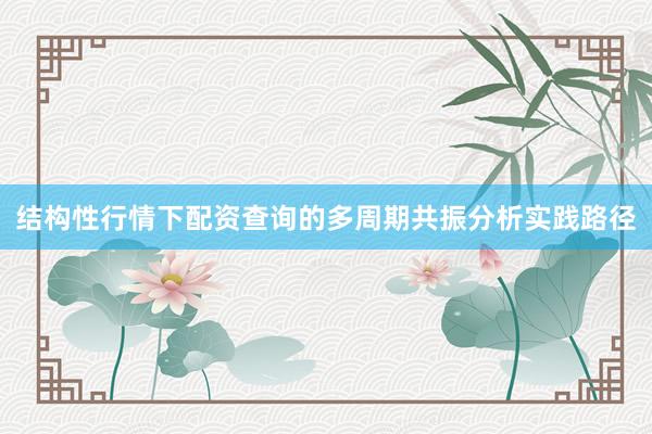 结构性行情下配资查询的多周期共振分析实践路径
