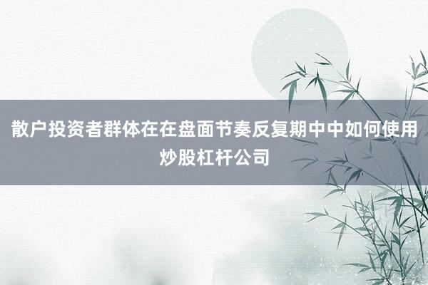 散户投资者群体在在盘面节奏反复期中中如何使用炒股杠杆公司